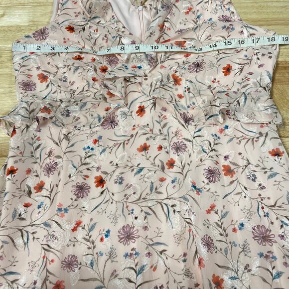 INC International Concepts NWT Ruffled Midi Dress Floral Sleeveless Size 6 Pink - Picture 10 of 11